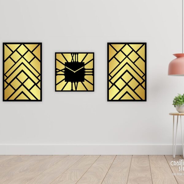 Reflective Timepiece: Gold Tone Mirror Wall Clock ©